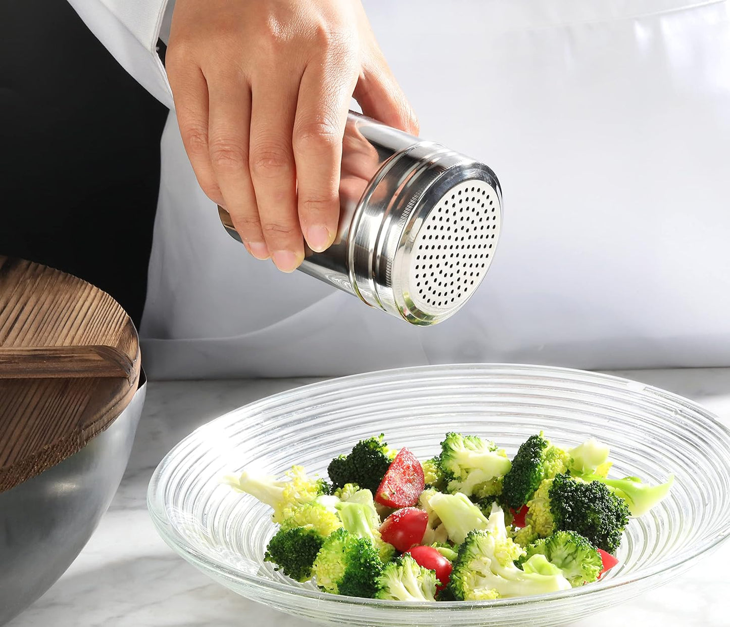 New Star Foodservice 28478 Stainless Steel Dredge Shaker, 10-Ounce, Set of 2
