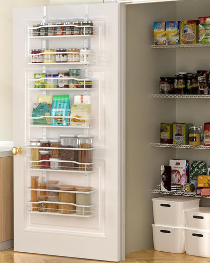 Moforoco 9-Tier Over The Door Pantry Organizer, Pantry Organization and Storage, Black Hanging Basket Wall Spice Rack Seasoning Shelves, Home & Kitchen Bedroom Bathroom House Essentials