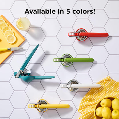 Chef'n FreshForce Lemon Squeezer Citrus Juicer, Manual Hand Press with Dual-Gear Power for Maximum Juice Extraction, Durable, Lime Green