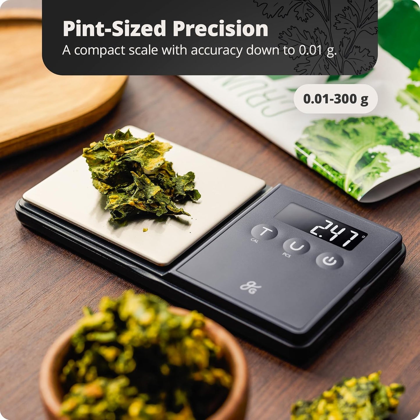 Greater Goods Digital Espresso and Coffee Scale - 750 x 0.1g, Mini Scale with 6 Units of Measurement