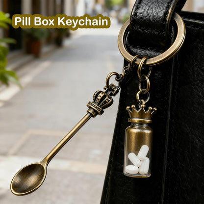 8 Pack Small Measuring Tools Spoon Keychain with Split Key Rings, Metal Mini Powder Spoons for Medicine, Pill Bottle, Craft, Partty (Multicolor, Tiny)