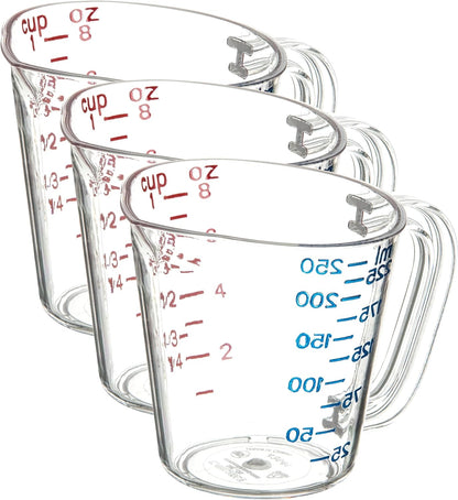 Carlisle FoodService Products 4314107 Commercial Plastic Measuring Cup, 1 Cup, Clear