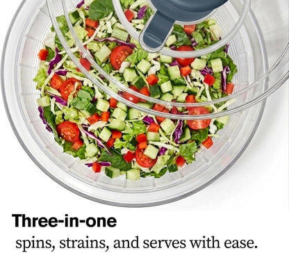 Salad Spinner 3.8 Qt – Large Lettuce Spinner & Vegetable Washer, Fruit Washer Bowl with Strainer, BPA-Free Produce Cleaner & Dryer for Kitchen