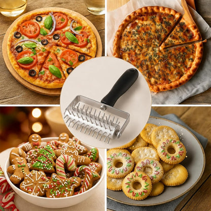 Pizza Dough Docker Roller Stainless Steel, Pin Puncher Dough Hole Maker, Docking Tool for Pizza Pie Cookie Pastry Bread