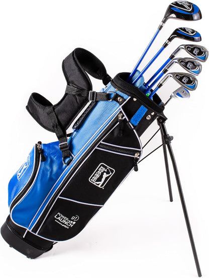 PGA Tour Youth Golf Club Set for Ages 8-12 & 12+ (4’8”–5’10”), Right and Left-Handed Kids Golf Sets – Beginner Junior Golf Clubs with Lightweight Stand Bag, Mallet Putter, Hybrid, Driver