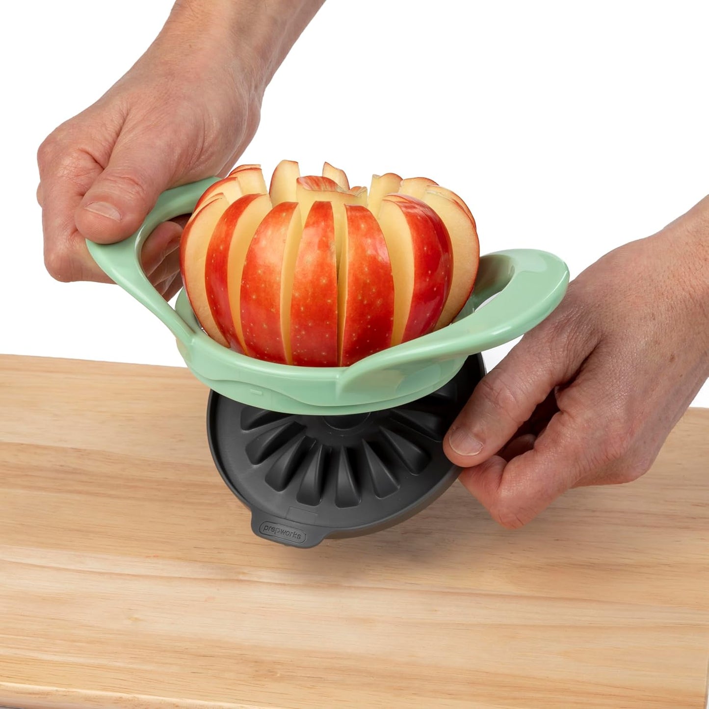 PrepWorks Dishwasher Safe Apple Slicer and Corer – 16-Slice Thin Apple Cutter with Safety Cover