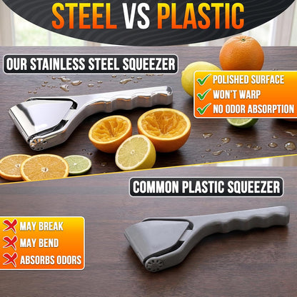 Hand Juicer Squeezer - Aluminum Manual Juicer Hand Press with Ergonomic Handle, 20 Oz Large Capacity Lemon Squeezer for Pomegranate, Orange, Lime & Citrus Fruits with Direct Pour Spout, Hand Wash Only