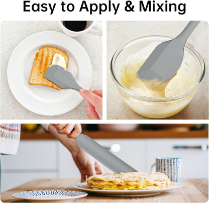 5-Piece Silicone Spatula Set - Heat Resistant 446°F Food Grade BPA Free, Nonstick Cookware Safe Dishwasher Safe Kitchen Tools for Baking, Cooking, Stirring, Multicolor.