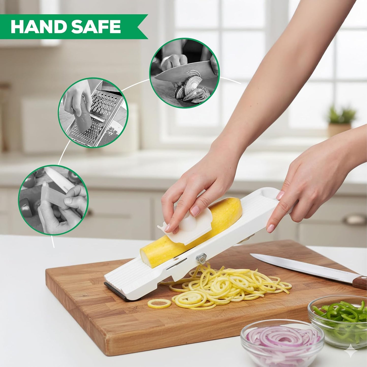 Benriner Super Slicer, with 4 Japanese Stainless Steel Blades, Beige