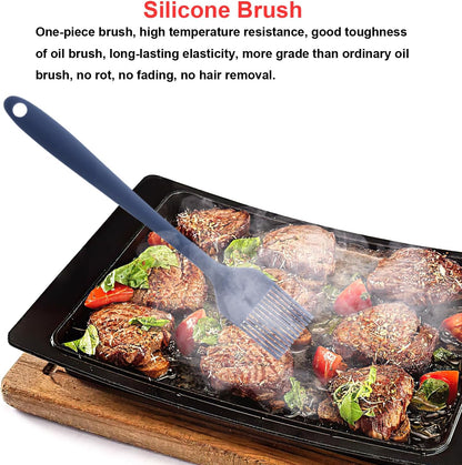 Silicone Spatulas Set of 6, Rubber Spoon Spatula Heat Resistant Spoonula One Piece Design Seamless Spatula Non-Stick Scrapers Baking Mixing Tool (Black)