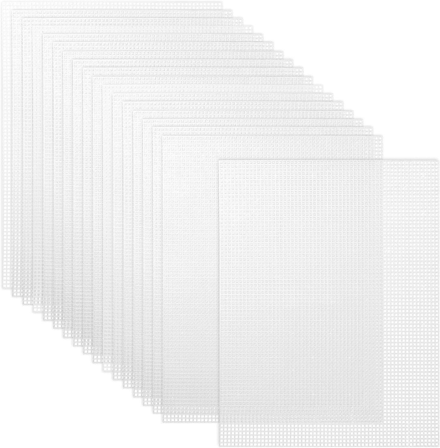 Caydo 2 Pieces 7 Count Plastic Mesh Canvas Sheets for Embroidery, Acrylic Yarn Crafting, Knit Crochet Projects and Make Aquarium Dividers (10.5 X 13.5 Inch)