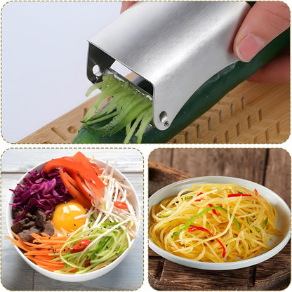 Vegetable Peeler 2-in-1 Julienne Peeler Stainless Steel Ergonomic Handle Sinple Edge Blade for Kitchen Fruit Carrot Veggie Potatoes Cucumber Easy to Handle Portable