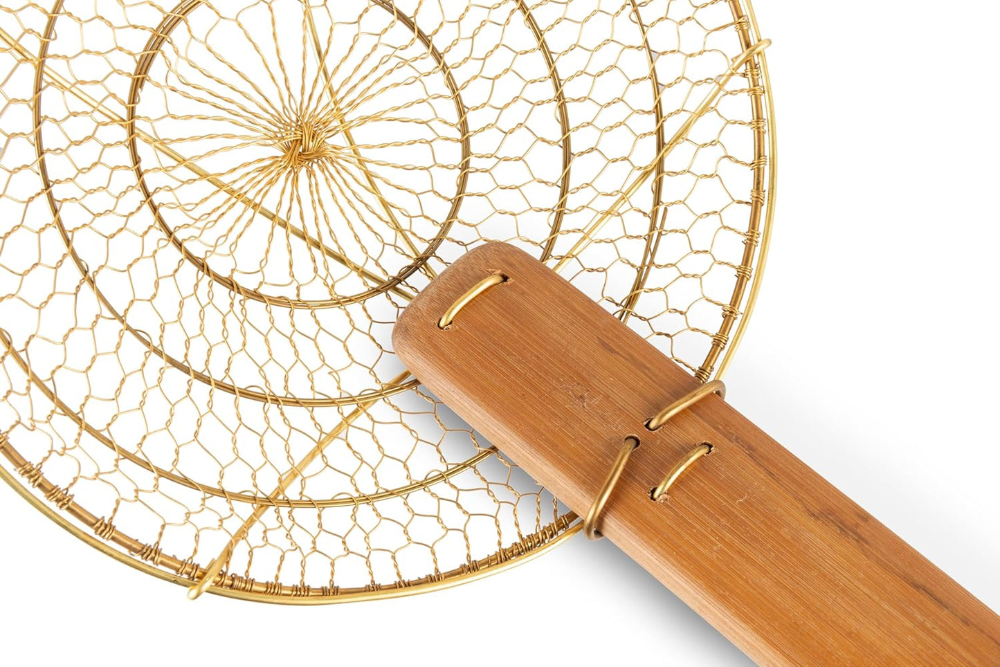 Craft Wok Small 6-Inch Brass Mesh Strainer/Spider Skimmer Zhao Li, Robust & Elegant Kitchen Tool for Frying & Straining, Authentic Oriental Cookware - / 732W7