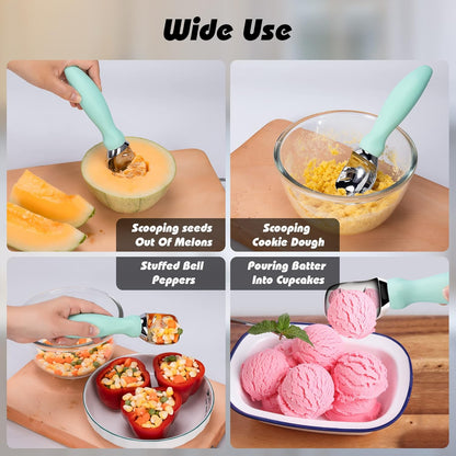 Rainspire Ice Cream Scoop Stainless Steel with Comfortable Handle, Ice Cream Scooper Heavy Duty, Ice Cream Spade Great for Spooning Frozen Hard Gelato and Sorbet, Cookie Dough, Melon, Purple