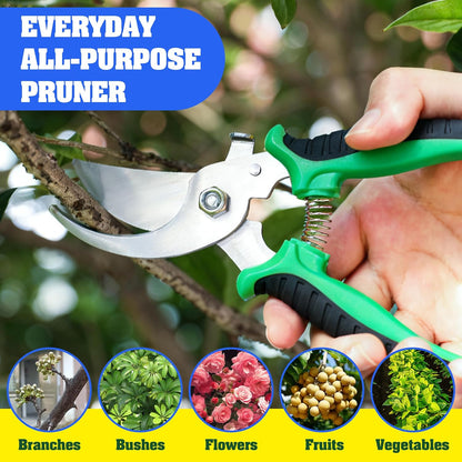 EWPJDK 4 Pack Garden Pruning Shears, Stainless Steel Garden Shears, Gardening Shears, Garden Scissors, Clippers, Pruning Snips, Pruning Shears for Gardening Tools (4PCS Yellow Orange Green)