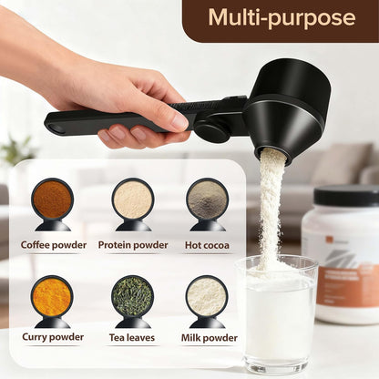 Coffee Scoop 2Tbsp & 51mm Espresso Tamper - BPA-Free PCTG Scoop Funnel, Fits K-Cups, Precise Measuring for Coffee/Protein/Powder/Hot Cocoa & Formula Dispensers (Black 1Pack)