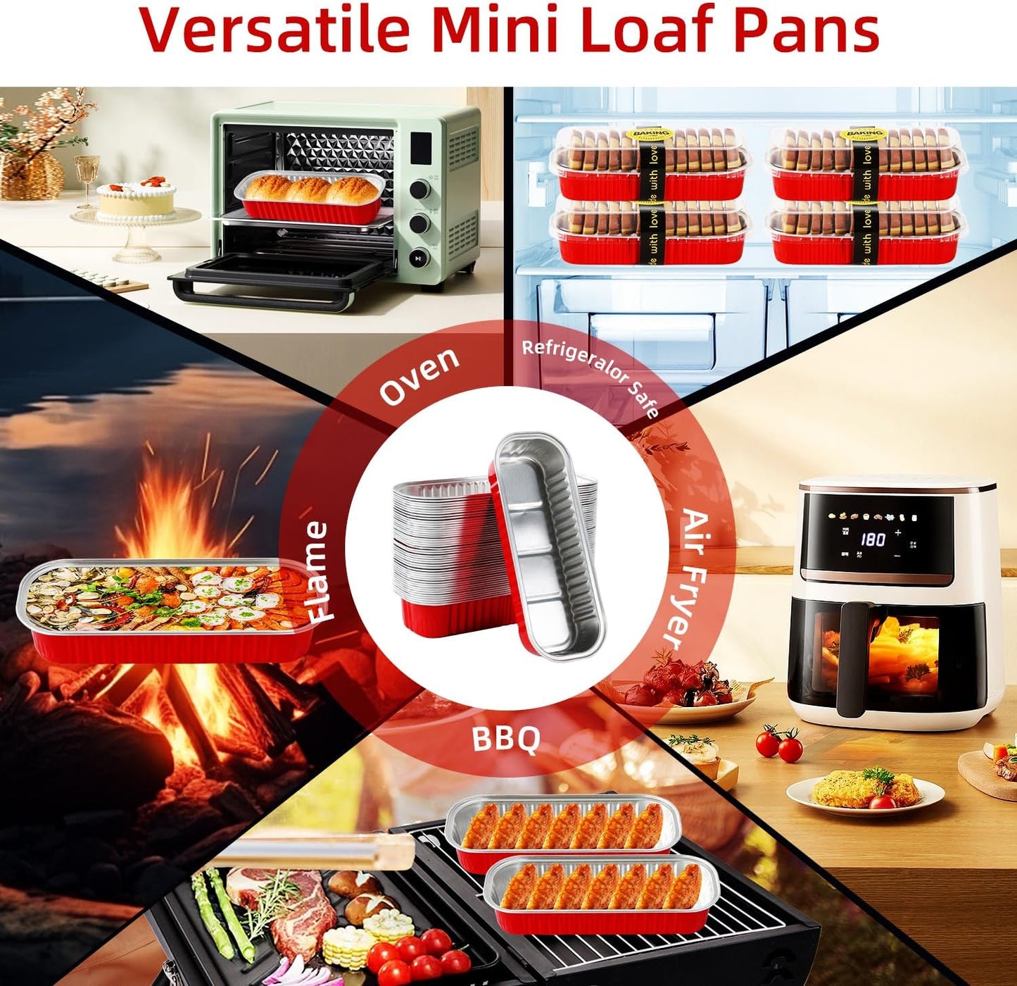 Mini Loaf Pans with Lids and Spoons Sealing Sticker,30 Pcs 6.8oz Cake Pans for Baking Disposable Aluminum Foil Christmas Cake Pan (30 PCS GOLD)