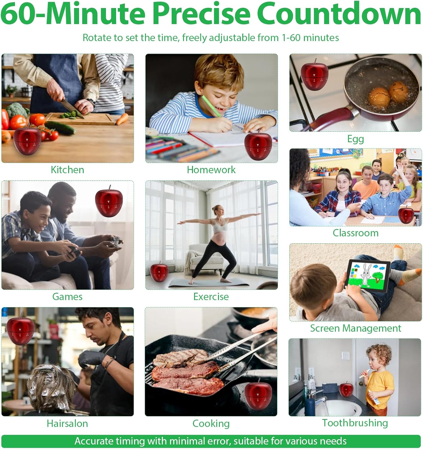 Quirky Creature Mechanical Kitchen Timer, Cute 60-Minute Manual Wind Up Countdown Clock, Unique Matte Blue Visual Timer for Kids, Creative Study Tool & Office Desk Gift (Blue)