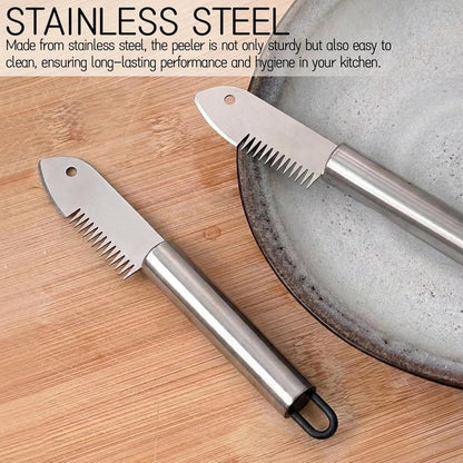 2-Piece Stainless Steel Multi-Purpose Julienne Peeler, Green Onion Shredder, Herb Cutter - Quick Shredding for Kitchen Dining - Vegetable Slicer, Cooking Tools, Easy to Use