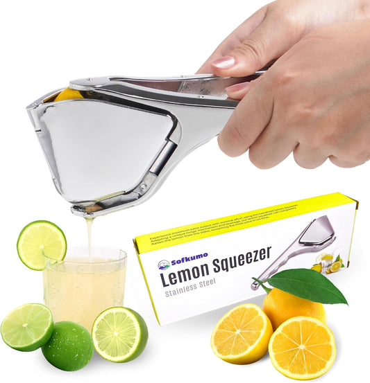 Heavy‑Duty Stainless Steel Lemon Squeezer | Hand Press Citrus Juicer for Lemons, Limes & Oranges – Ergonomic, Rust‑Proof, Dishwasher Safe