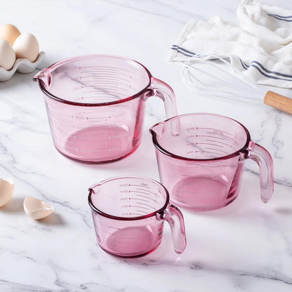 COOK WITH COLOR Glass Measuring Cups - Ideal for Cooking and Baking, Green