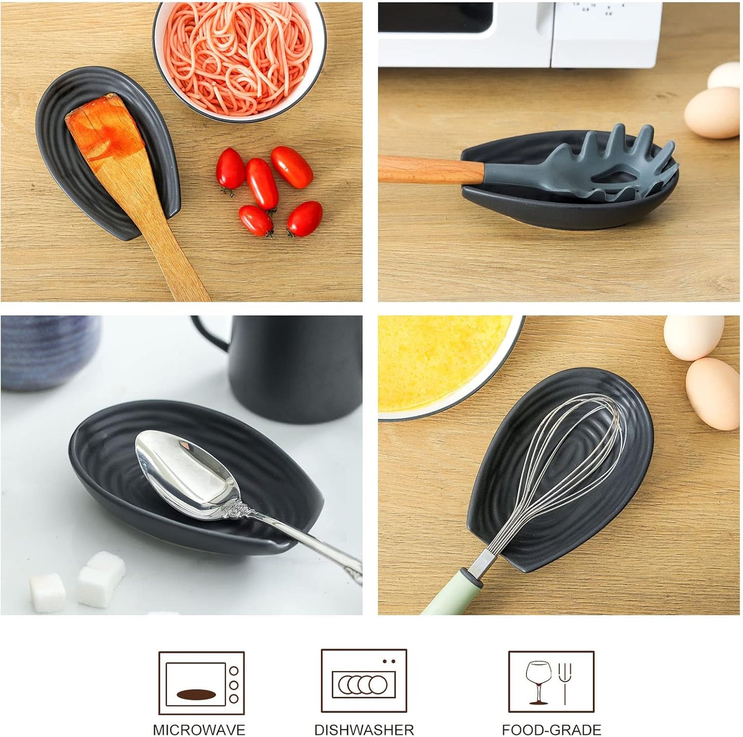Hasense Spoon Rest for Stove Top - Blue Swirl Pattern Spoon Holder for Stove, Heat-Resistant Spoon Rest for Kitchen Counter, Ceramic Cooking Utensil Rest Ladle Holder for Spatula or Tong, 5.7 Inch