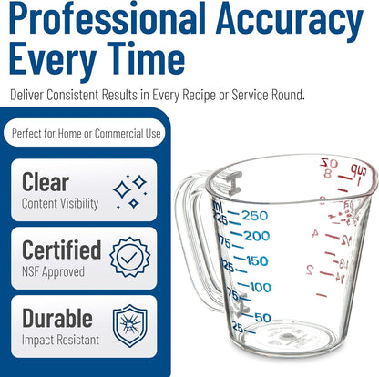 Carlisle FoodService Products 4314107 Commercial Plastic Measuring Cup, 1 Cup, Clear