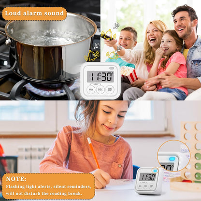 Timer, Kitchen Timers for Cooking Classroom Timer for Kids Teachers Magnetic Digital Timers 2 Pack, Pink
