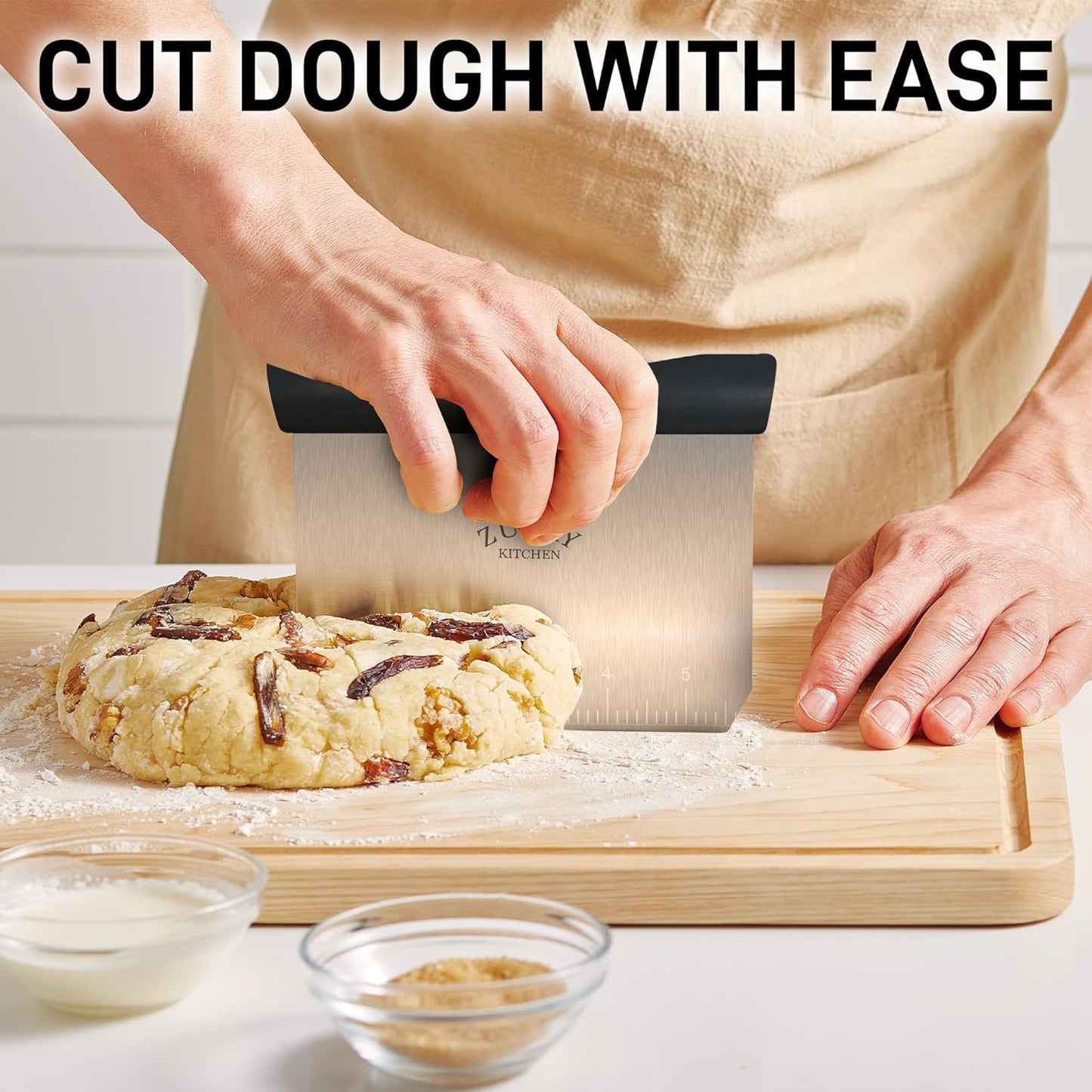 Zulay Kitchen Dough Blender - Stainless Steel Pastry Cutter, Heavy Duty Dough Cutter With Blades, Pastry Blender And Butter Cutter - Pastry Cutter For Baking (Blue)