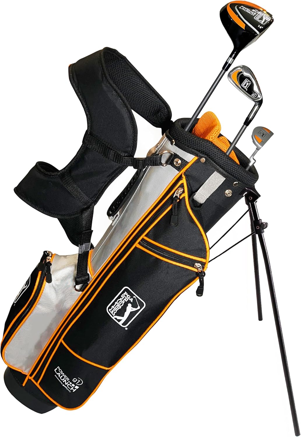 PGA Tour Youth Golf Club Set for Ages 8-12 & 12+ (4’8”–5’10”), Right and Left-Handed Kids Golf Sets – Beginner Junior Golf Clubs with Lightweight Stand Bag, Mallet Putter, Hybrid, Driver