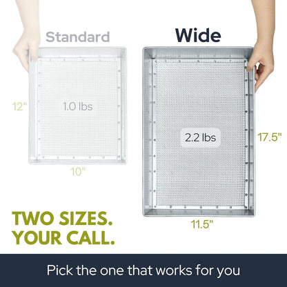 Soil Sifter, Wide Size (17.5 x 11.5 inches) with 1/4-inch Mesh, Garden Sieve for Dirt, Sand, Rocks, and Compost
