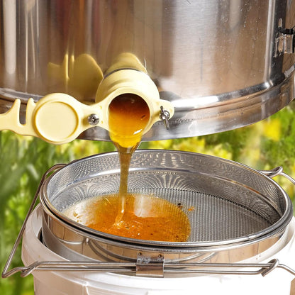 Fasmov Stainless Steel Honey Strainer, Double Sieve, Beekeeping Equipment Mesh Filter Screen, Honey Extractor Equipment, 9" Diameter x 4" Depth