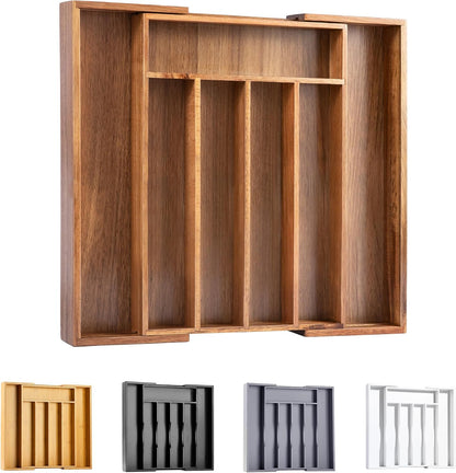 Bellsal Silverware Organizer Kitchen Drawer Organizer Expandable Bamboo Utensil Holder Cutlery Tray for Kitchen Utensil and Flatware Bedroom Office