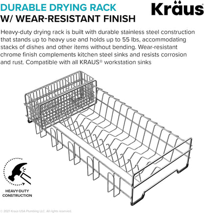 KRAUS Stainless Steel Colander for Workstation Kitchen Sink, CS-6