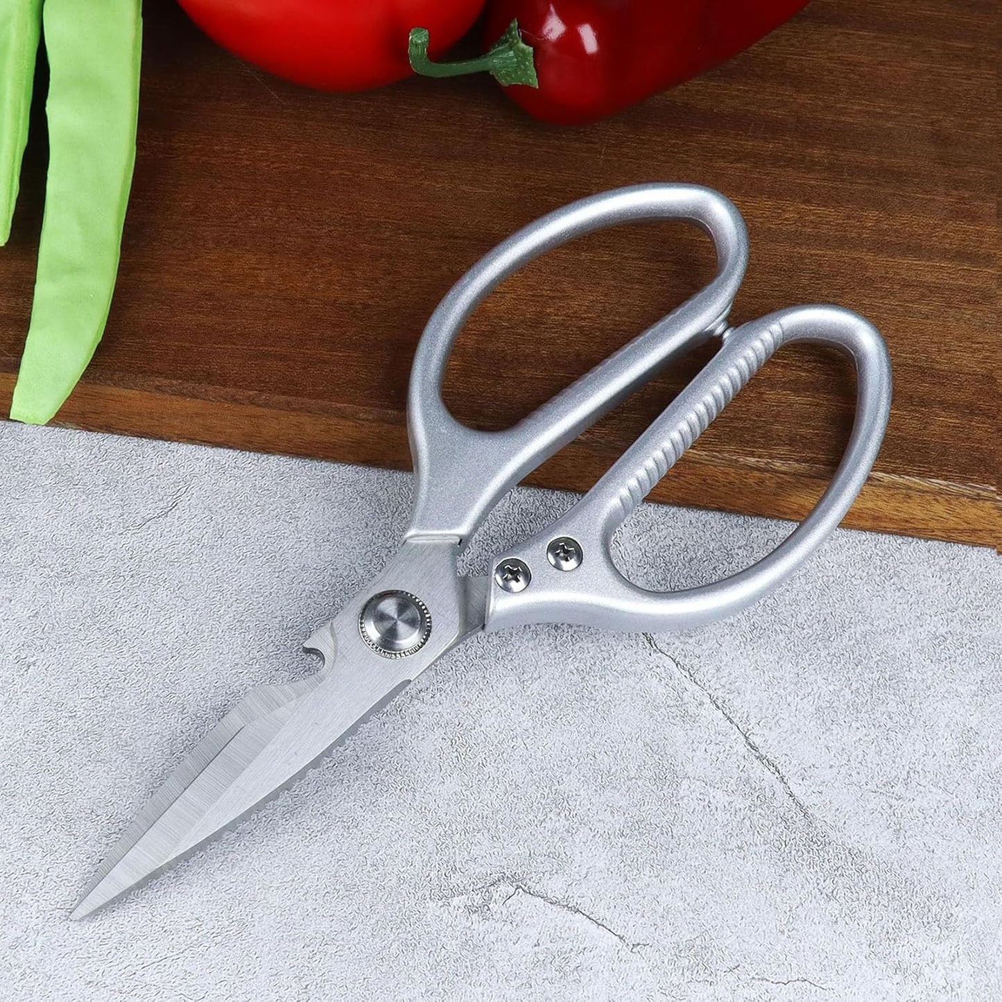 8.46'' Large Kitchen Scissors for Food, Heavy Duty All Purpose Kitchen Shears for Cutting Vegetable, Poultry, Meat, Herb, Stainless Steel Sharp Blade, Dishwasher Safe