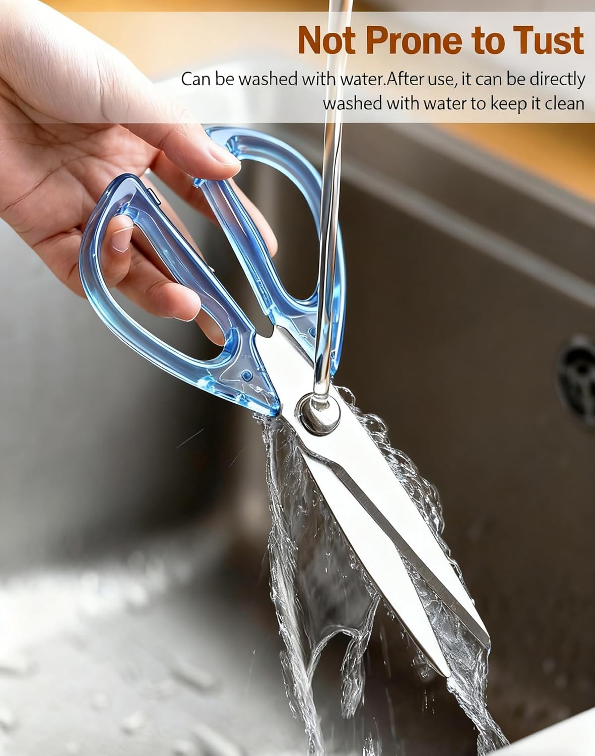 Heavy Duty Kitchen Scissors, Titanium Coated All Purpose Shears - Extra Sharp Detachable Blades for Poultry, Chicken Bones, Meat, Vegetables, Herbs | Micro Serrated & Ergonomic Handle