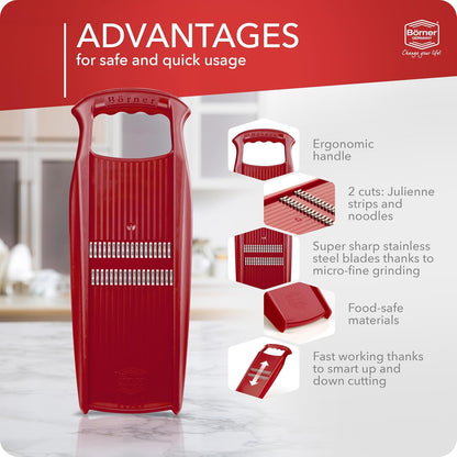 BORNER Roko PowerLine | Vegetable Grater Börner - Quality Made in Germany, Color:Orange