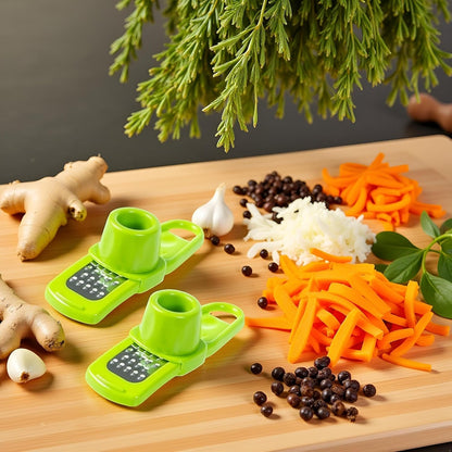 2Pcs Green Multifunction Ginger Grater Tool Mini Grater Nutmeg Grinder Garlic, Kitchen Manual Fruit Vegetable Nuts Chopper Grinder Garlic Presses Kitchen Utensils and Gadgets
