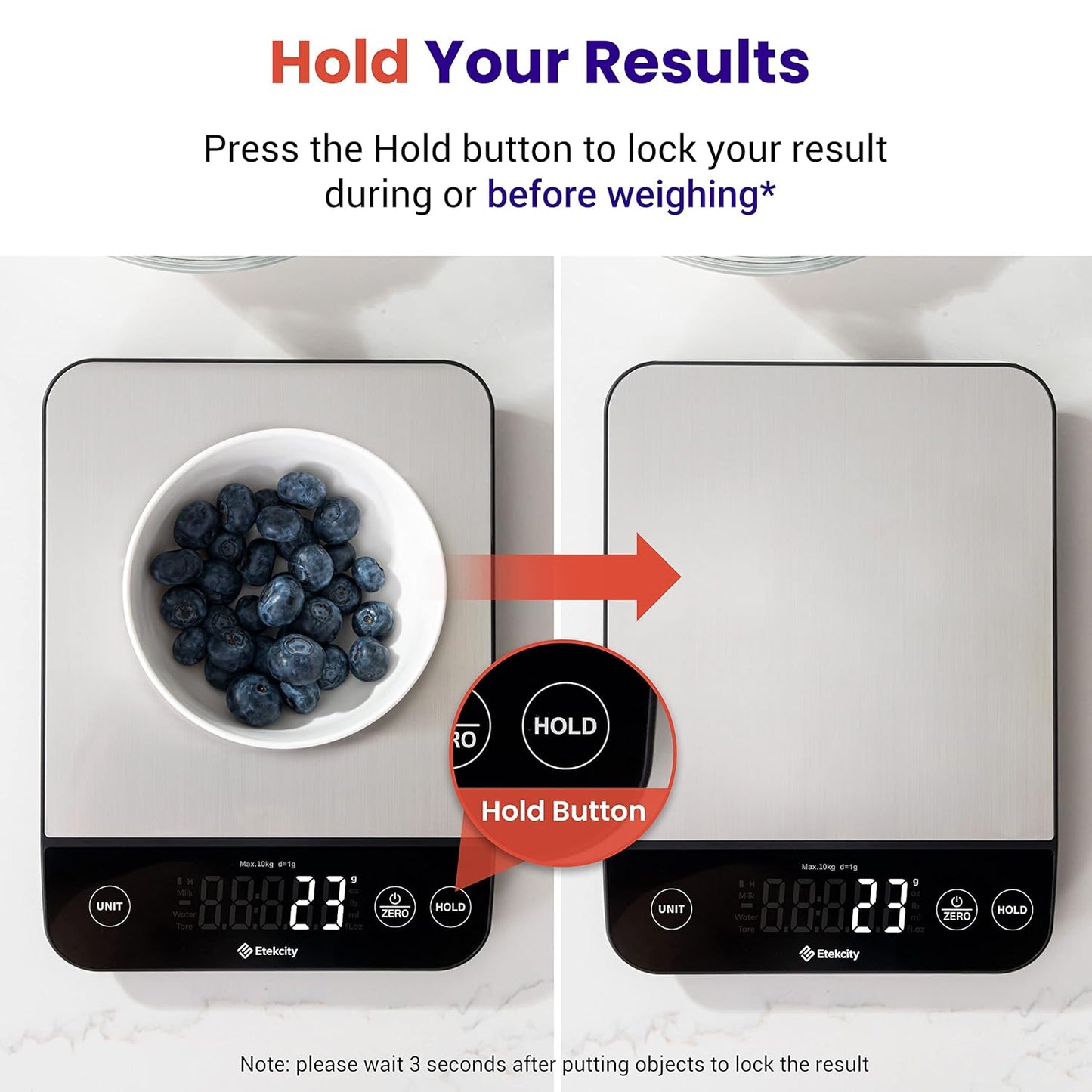 Etekcity Smart Food Kitchen Scale with Nutritional Calculator, Free App with 19 Nutrients Tracking, Calorie, Marco, Digital grams and ounces for weight loss, Premium Stainless Steel, 11lb