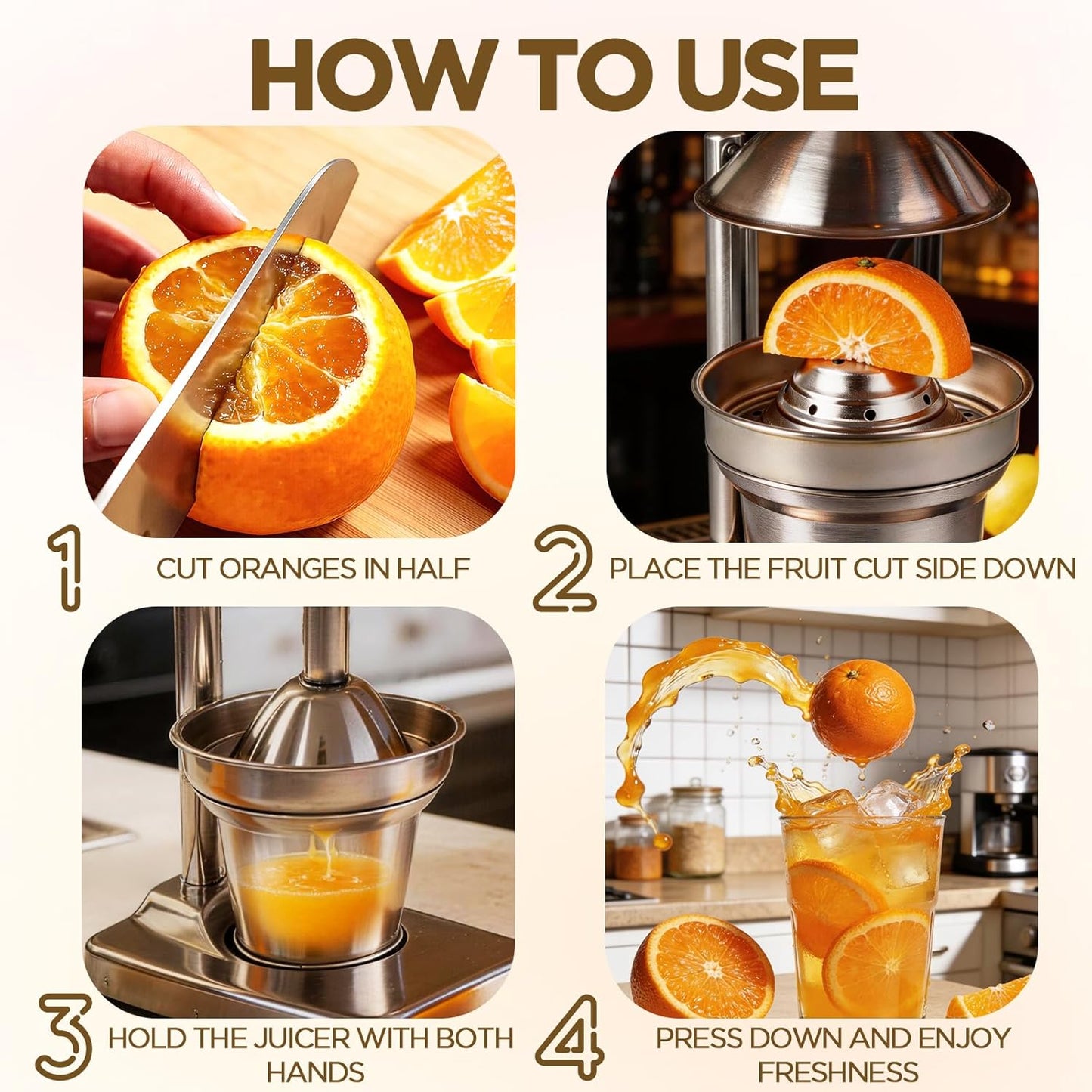 Cast Iron Juicer,Manual Juicer Hand Press,Orange Lemon Squeezer,Heavy Duty Manual Juicer,Professional Citrus Juicer Fruit Juice -Stainless Steel,Easy to Clean Black