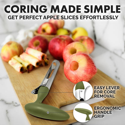 Zulay Kitchen Stainless Steel Pineapple Corer & Slicer – Heavy Duty Pineapple Cutter & Eye Removal Tool – Effortless Core Remover Tool with Sharp Reinforced Blade & Ergonomic Handle - Black
