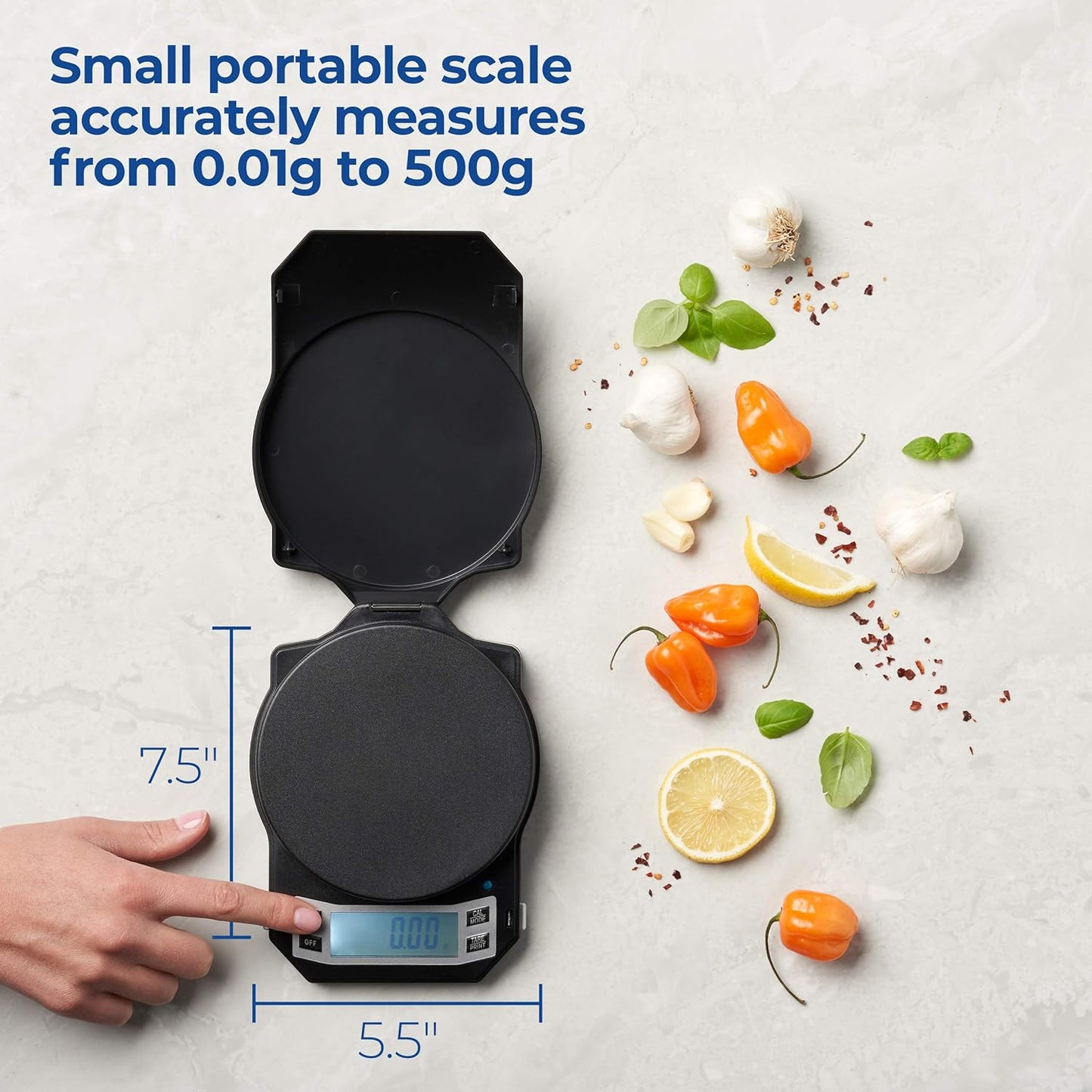 AWS Kitchen Pro 0.1g/0.001oz Precision Food Scale 5kg/11lb Digital Bowl Scale with Tempered Glass, | 2.72L Dishwasher-Safe Bowl, Tare, Timer, Clock & Room Temperature Display | Ultra Cooking Scale
