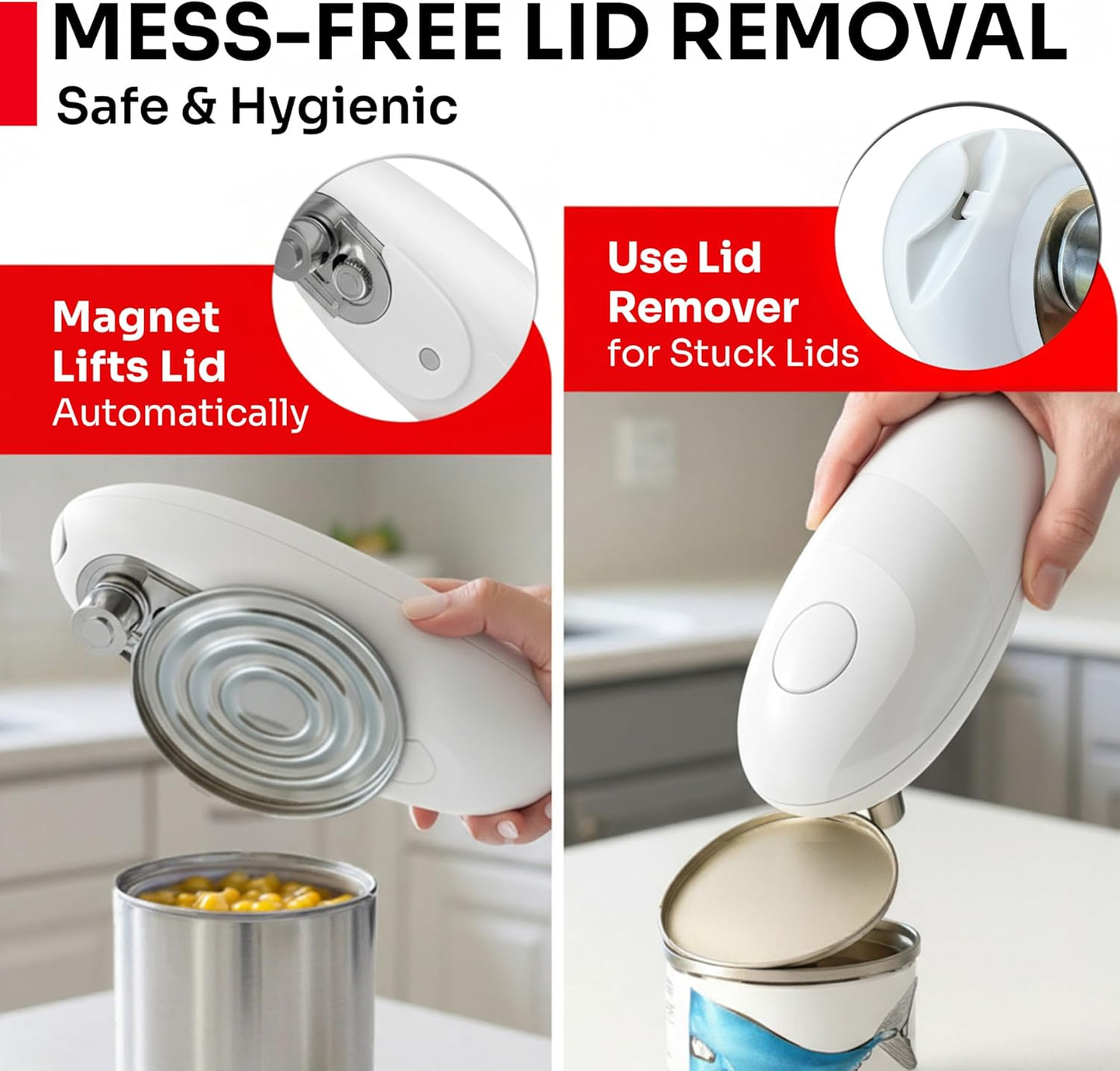 MUELLER HOME SmoothEdge Auto Electric Can Opener – Battery‑Operated One‑Touch w Magnet Lid Lifter – Portable Hands‑Free Automatic Can Openers for Seniors & Arthritis, Smooth‑Edge Cut Technology, Black
