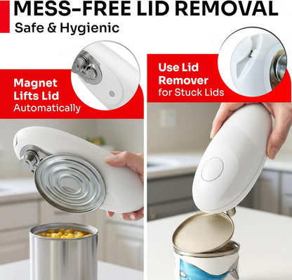 MUELLER HOME SmoothEdge Auto Electric Can Opener – Battery‑Operated One‑Touch w Magnet Lid Lifter – Portable Hands‑Free Automatic Can Openers for Seniors & Arthritis, Smooth‑Edge Cut Technology, Black