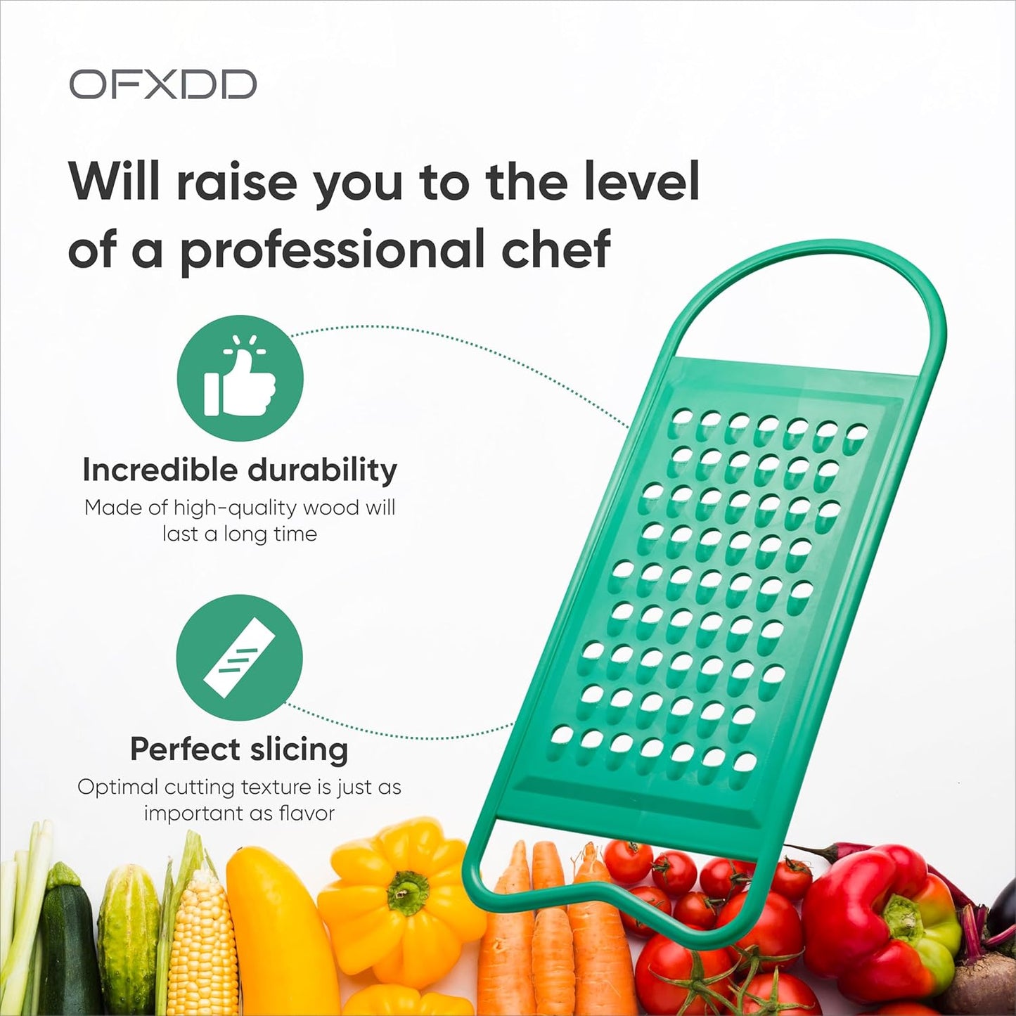 Graters for Kitchen - Shredder Kitchen with Handle - Flat Hand Grater - Plastic Graters, Peelers & Slicers for Potatoes, Carrots, Eggs, Mushrooms, Chocolate, Cheese