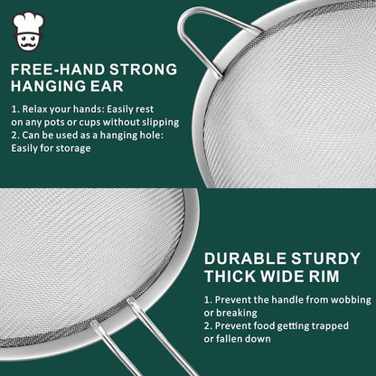Yimi 16.5 Inch Spider Strainer | Stainless Steel Kitchen Cooking Skimmer with Double Hook Long Handle | Spiral Wire Spoon Ladle with Reinforced Double Coil for Cooking and Frying, Ideal for Gift