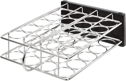 Amazon Basics 20 Jars Spice Rack Organizer, Space-Saving Kitchen Organizer with Glass Spice Jars, Sturdy, Silver