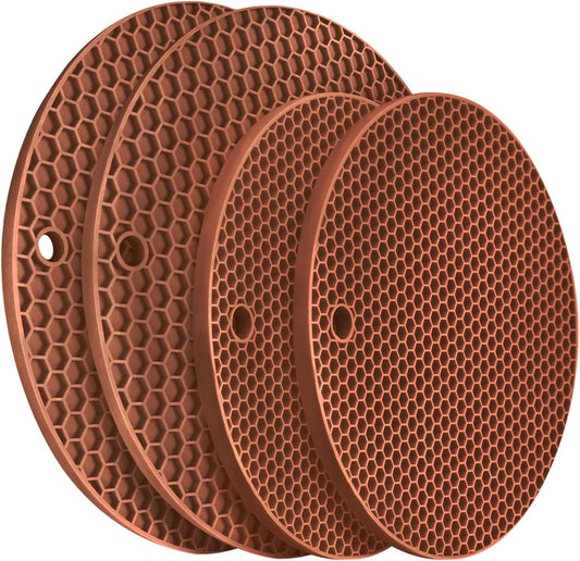 6 Pack Silicone Trivet Mat, Silicone Trivets for Hot Pots and Pans, Multipurpose Non-Slip & Heat Resistant Silicone Hot Pad for Kitchen Counter - Colors B