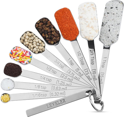 Copper Measuring Cups and Spoons Set, Stainless Steel Measuring Cups and Spoons Set 12, Metal Measuring Cups Set, 5 Measuring Cup Set and 6 Copper Measuring Spoons &Leveler for Kitchen