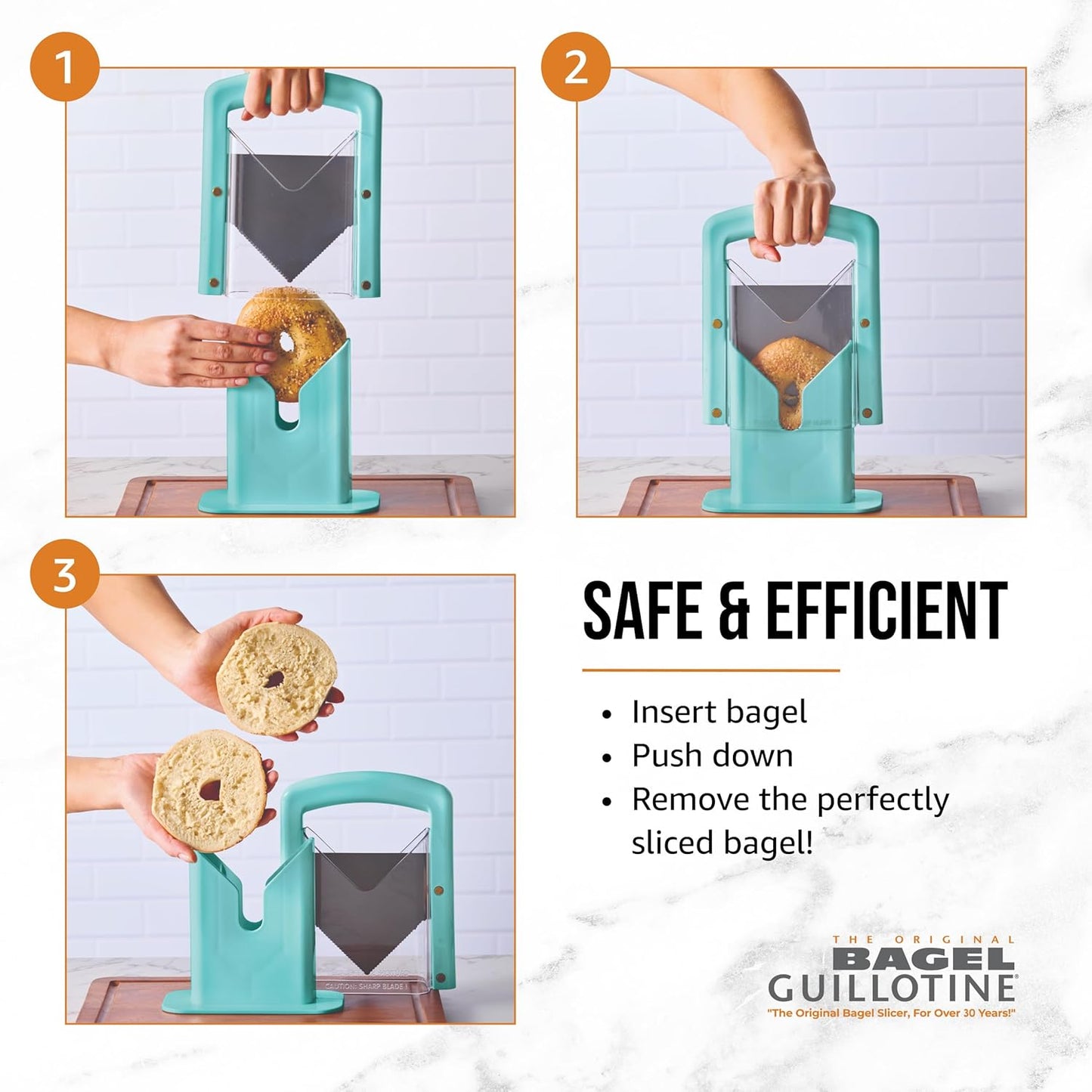 Hoan The Original Bagel Guillotine Universal Slicer, Silver, 9.25-Inch - Effortless Stainless Steel Slicer